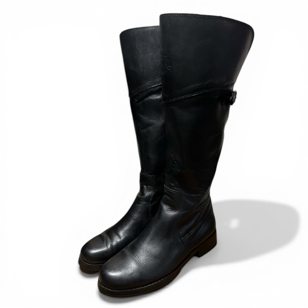 Harley-Davidson 13” Knee High Black Leather Zipper Heeled Motorcycle Boot - Picture 10 of 16